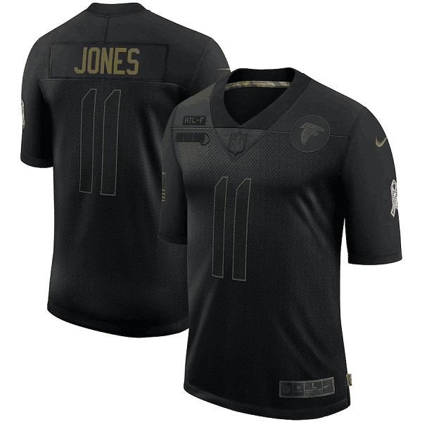 Men's Atlanta Falcons #11 Julio Jones 2020 Black Salute To Service Limited Stitched NFL Jersey